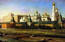 View of the Moscow Kremlin 19th century. Artist: Nikolai Podklyuchnikov