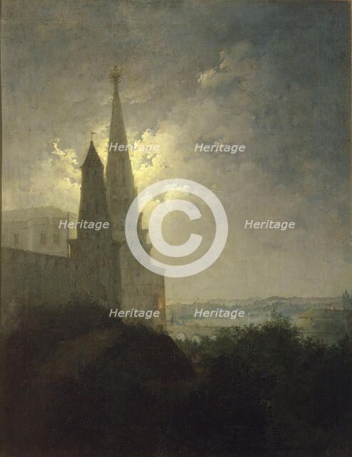 View of the Moscow Kremlin and Zamoskvorechye at night, 1849.