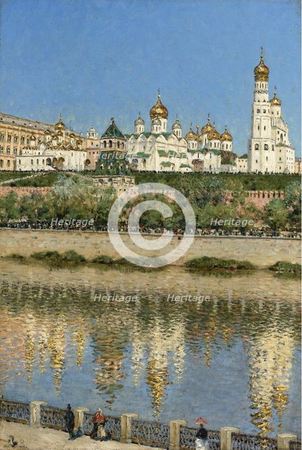 View of the Moscow Kremlin. Artist: Vereshchagin, Vasili Vasilyevich (1842-1904)