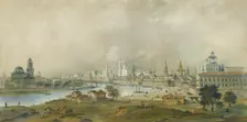 View of the Moscow Kremlin from the Ustinsky Bridge. Artist: Bossoli, Carlo (1815-1884)