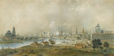 View of the Moscow Kremlin from the Ustinsky Bridge. Artist: Bossoli, Carlo (1815-1884)