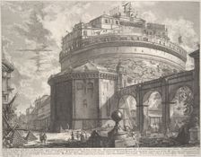 View of the Mausoleum of the Emperor Hadrian (now called Castel S. Angelo)..., ca. 1756. Creator: Giovanni Battista Piranesi