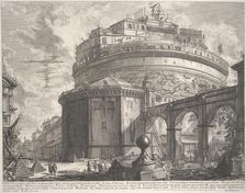 View of the Mausoleum of the Emperor Hadrian (now called Castel S. Angelo)..., ca. 1756. Creator: Giovanni Battista Piranesi