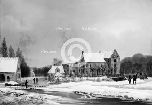 View of the main garden at Lykkesholm, Funen, winter, 1834. Creator: Frederik Michael Ernst Fabritius de Tengnagel.