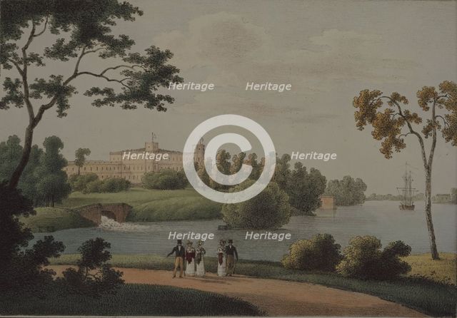 View of the Main Gatchina palace, 1821. Artist: Martynov, Andrei Yefimovich (1768-1826)