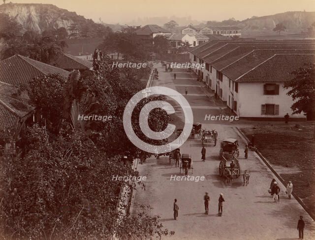 View of the Main Road, Singapore, 1860s-70s. Creator: Unknown.
