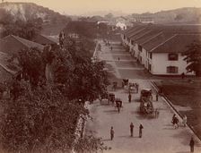 View of the Main Road, Singapore, 1860s-70s. Creator: Unknown