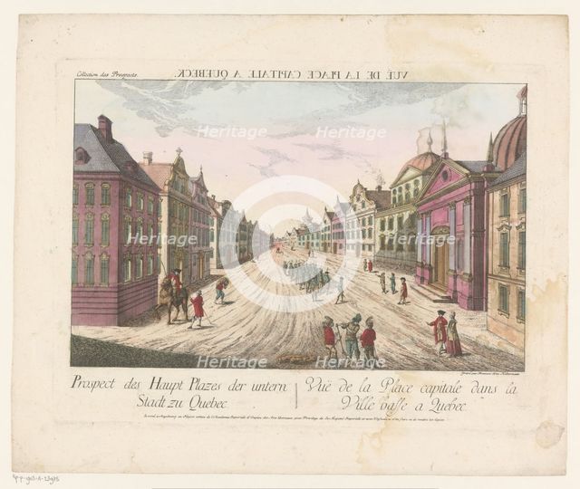 View of the main street in Québec, 1755-1779. Creator: Franz Xavier Habermann.