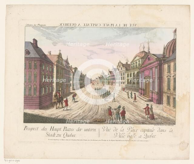 View of the main street in Québec, 1755-1779. Creator: Franz Xavier Habermann.
