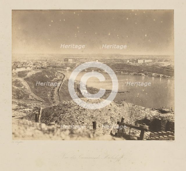 View of the Malakoff Barracks. From: Souvenir de la Guerre de Crimee, 1855. Creator: Langlois, Jean-Charles (1789-1870).