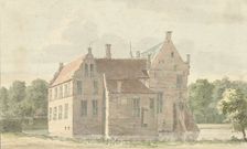 View of the manor house at Rhaan near Hellendoorn, side view, 1732. Creator: Cornelis Pronk