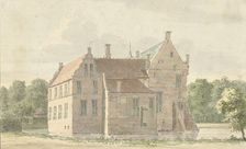 View of the manor house at Rhaan near Hellendoorn, side view, 1732. Creator: Cornelis Pronk