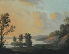 View of the Manor of Dronninggaard across Lake Fure, North Zealand, 1786. Creator: Erik Pauelsen