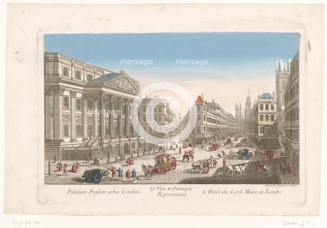 View of the Mansion House in London, 1745-1775. Creator: Anon.