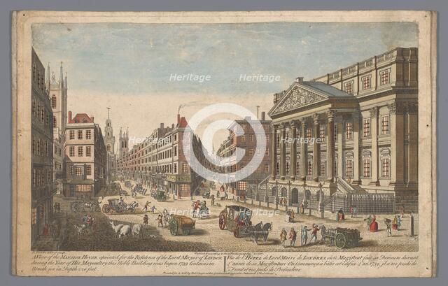 View of the Mansion House in London, 1751. Creator: Thomas Bowles.