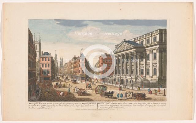 View of the Mansion House in London, 1751. Creator: Thomas Bowles.