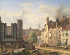 View of the Marble Square with the Ruins of the Uncompleted Frederik's Church, 1835. Creator: Frederik Hansen Sodring