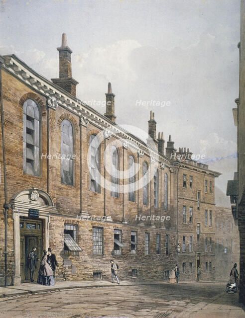 View of the Merchant Taylors' School in Suffolk Lane, City of London, 1864. Artist: Anon