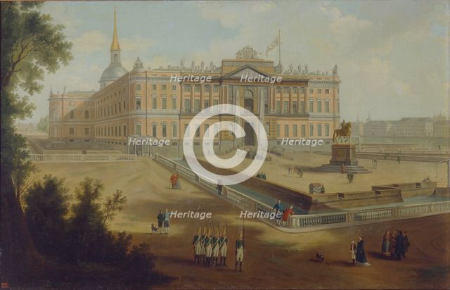 View of the Michael Palace in St. Petersburg, 1800s. Artist: Anonymous  