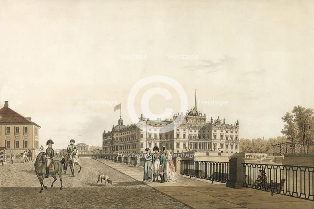 View of the Mikhailovsky Palace, 1804. Artist: Lory, Gabriel Ludwig, the Elder (1763-1840)