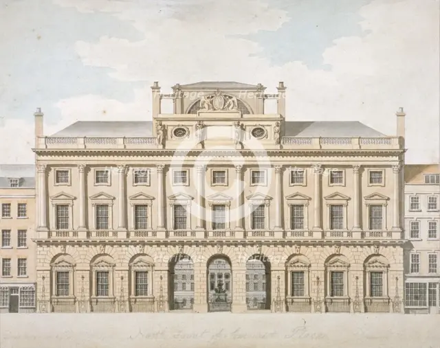View of the north front of Somerset House in the Strand, Westminster, London, 1798. Artist: John Pass