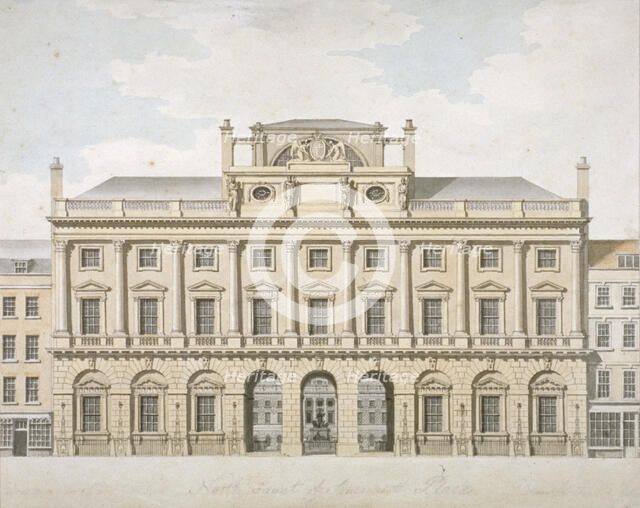 View of the north front of Somerset House in the Strand, Westminster, London, 1798. Artist: John Pass
