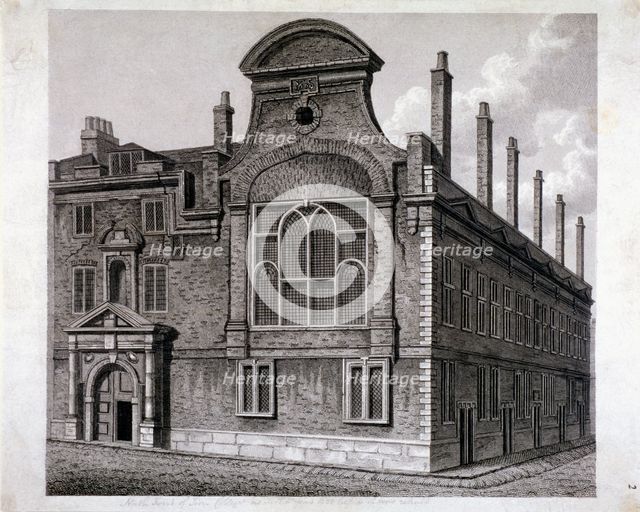 View of the north front of Sion College, London, 1800. Artist: William Wise