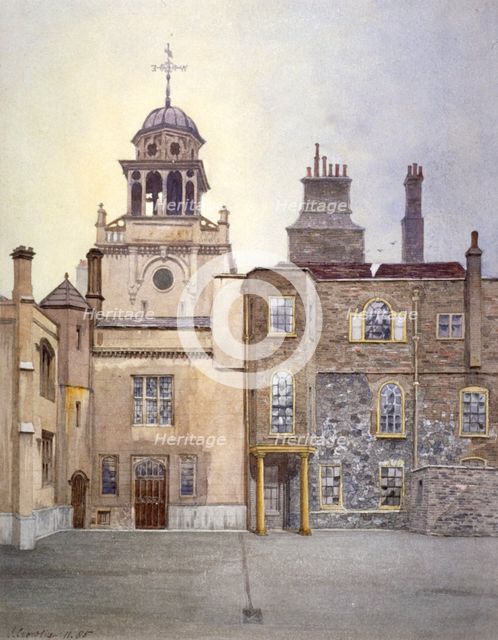 View of the north side of Chapel Tower, Charterhouse, London, 1885.     Artist: John Crowther