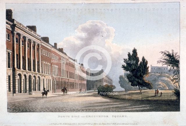 View of the north side of Grosvenor Square, Westminster, London, 1813. Artist: Anon