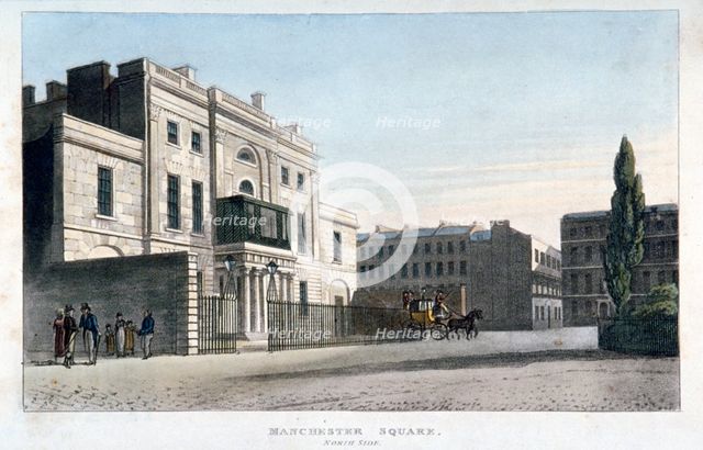 View of the north side of Manchester Square, Marlebone, London, 1813. Artist: Anon