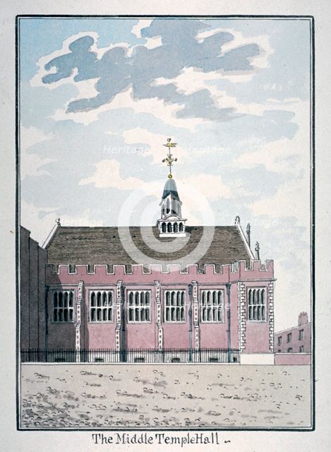 View of the north side of Middle Temple Hall, London, c1800. Artist: Anon