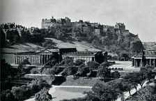 View of the National Gallery of Scotland and Edinburgh Castle c1945