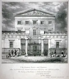 View of the National Provincial Bank at no 112 Bishopsgate Street, City of London, c1840. Artist: Anon