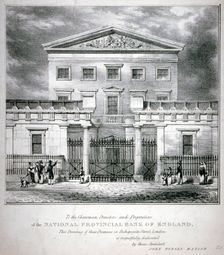 View of the National Provincial Bank at no 112 Bishopsgate Street, City of London, c1840. Artist: Anon