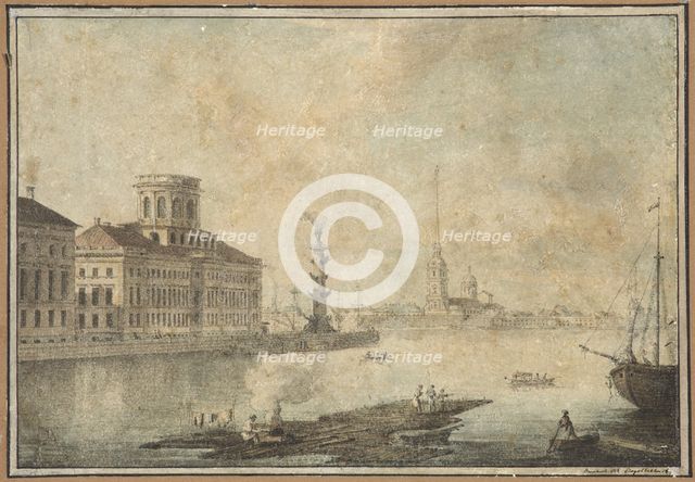 View of the Neva and the Academy of Sciences.