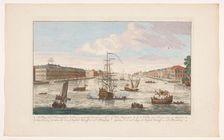 View of the Neva River in Saint Petersburg seen from the west side, 1745-1794. Creator: Anon