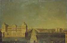 View of the Nevsky Prospekt from the Anichkov Palace with the Shuvalov's House, Second Half of the 18th cen.. Artist: Anonymous