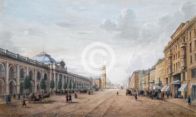 View of the Nevsky Prospekt in Saint Petersburg. Artist: Anonymous  