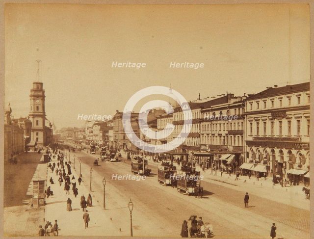 View of the Nevsky Prospekt in Saint Petersburg, c. 1890.