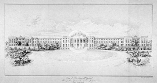 View of the new Bethlem Hospital, Southwark, London, c1825.                                    Artist: Day & Haghe