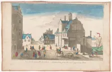 View of the new bridge and Paalhuis on the IJ in Amsterdam, 1700-1799. Creator: Anon