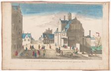 View of the new bridge and Paalhuis on the IJ in Amsterdam, 1700-1799. Creator: Anon