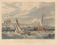 View of the New York Quarantine, Staten Island, published 1833. Creator: William James Bennett