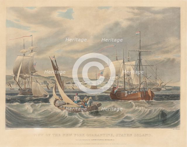 View of the New York Quarantine, Staten Island, published 1833. Creator: William James Bennett.