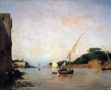 View of the Nile 19th century. Artist: Eugene Fromentin