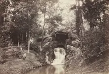 View of the Small Grotto toward the Deer Pond, Bois de Boulogne, 1858. Creator: Charles Marville (French, 1816-1879)