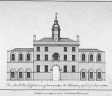 View of the smallpox hospital at Battle Bridge, London, 1771. Artist: Anon