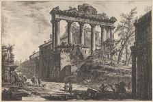 View of the so-called Temple of Concord with the Temple of Saturn..., 1760-78. Creator: Giovanni Battista Piranesi