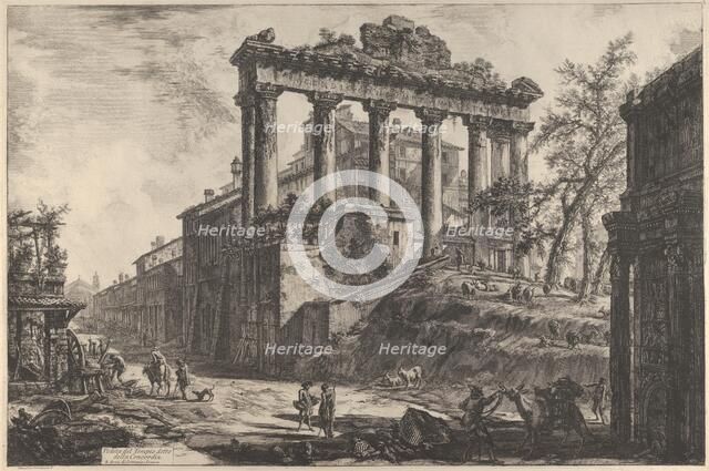 View of the so-called Temple of Concord with the Temple of Saturn..., 1760-78. Creator: Giovanni Battista Piranesi.