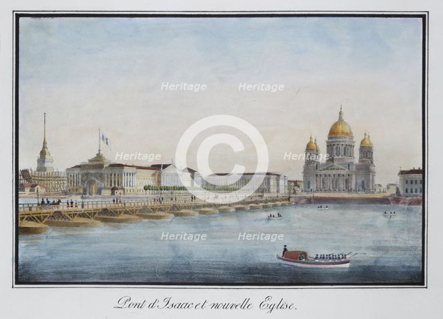 View of the Saint Isaac's Bridge in Petersburg, 1824.